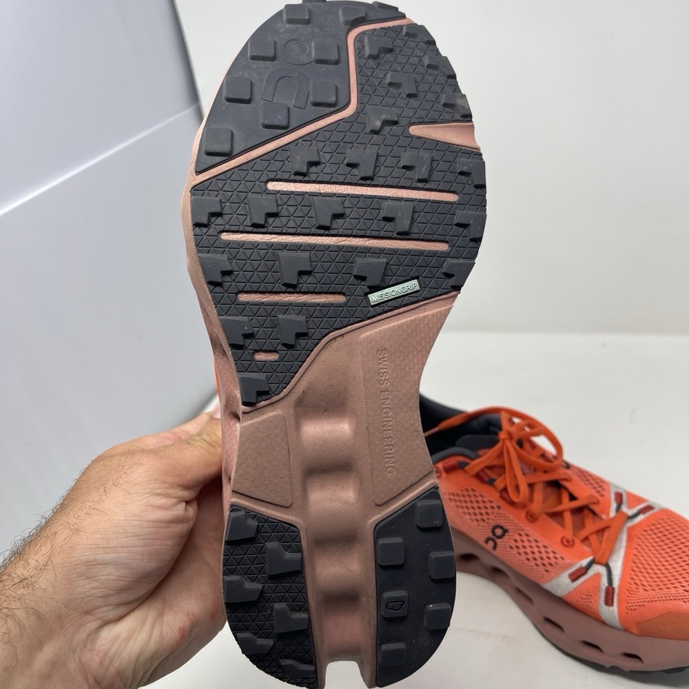 On Cloudsurfer Trail Women's Running Shoes Flame/Dustrose Size 9 Sneakers - Picture 3 of 12